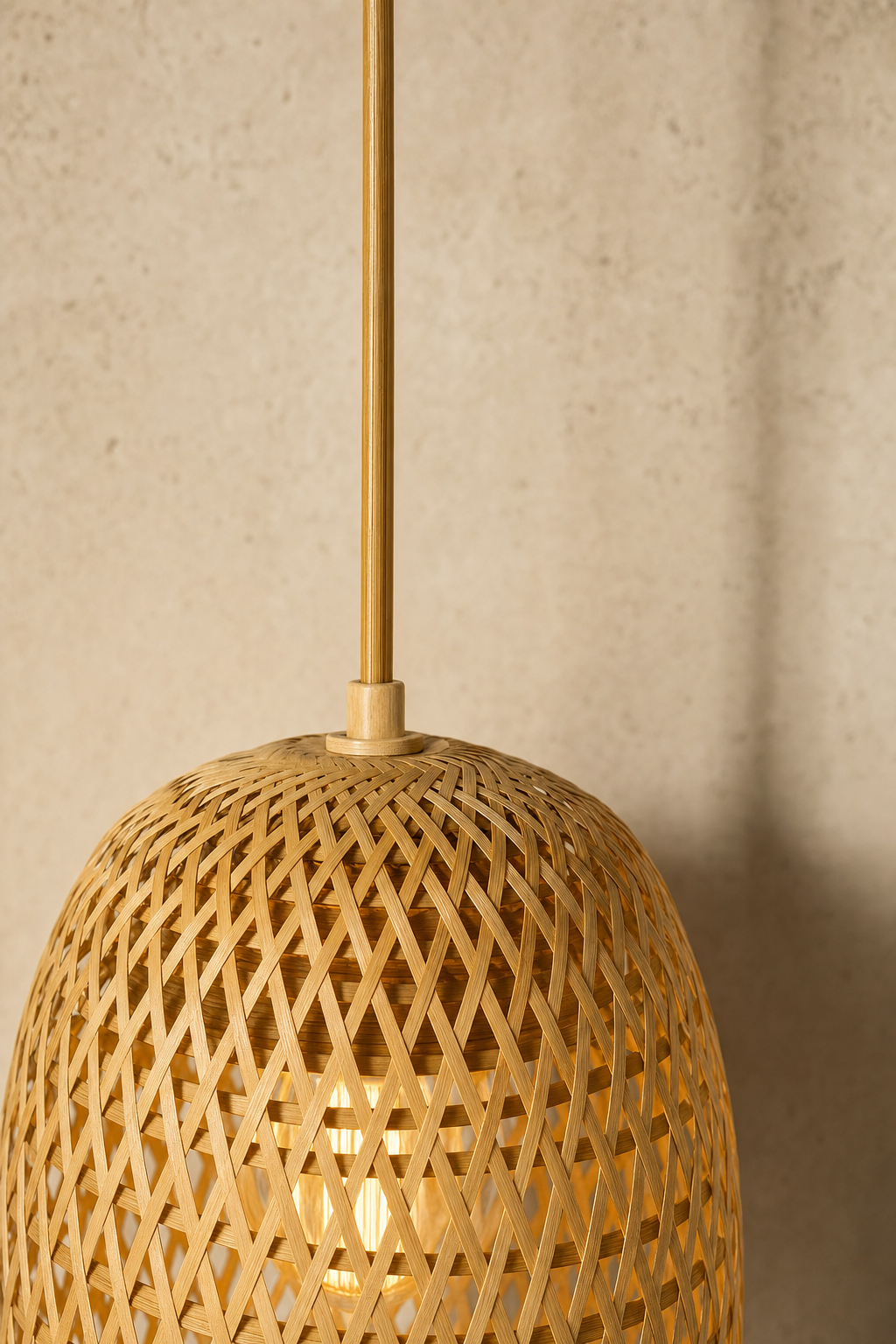 Abat-Jour Suspension en Rotin Design – Alba Nacre