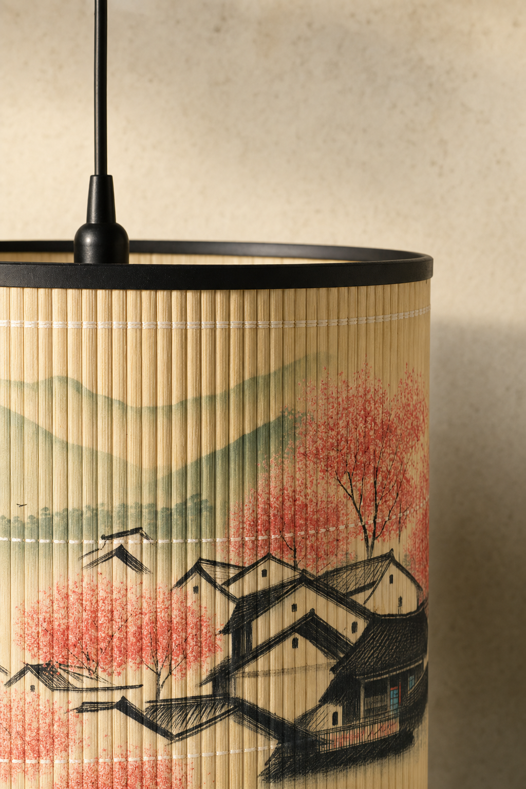 Abat-Jour Tambour en Bambou Vintage – Nara Louna