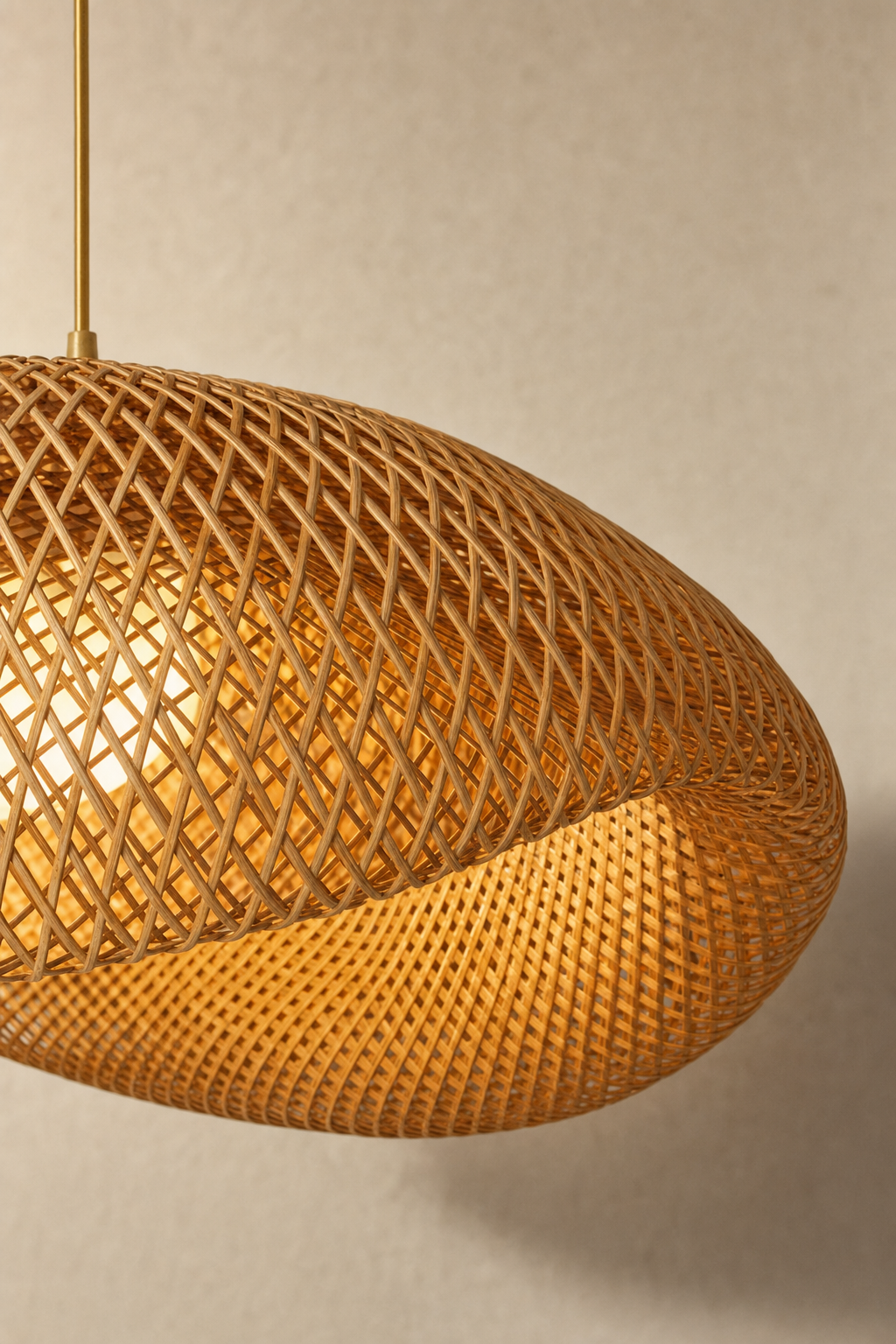 Abat-Jour Suspension en Rotin Design – Alba Halo