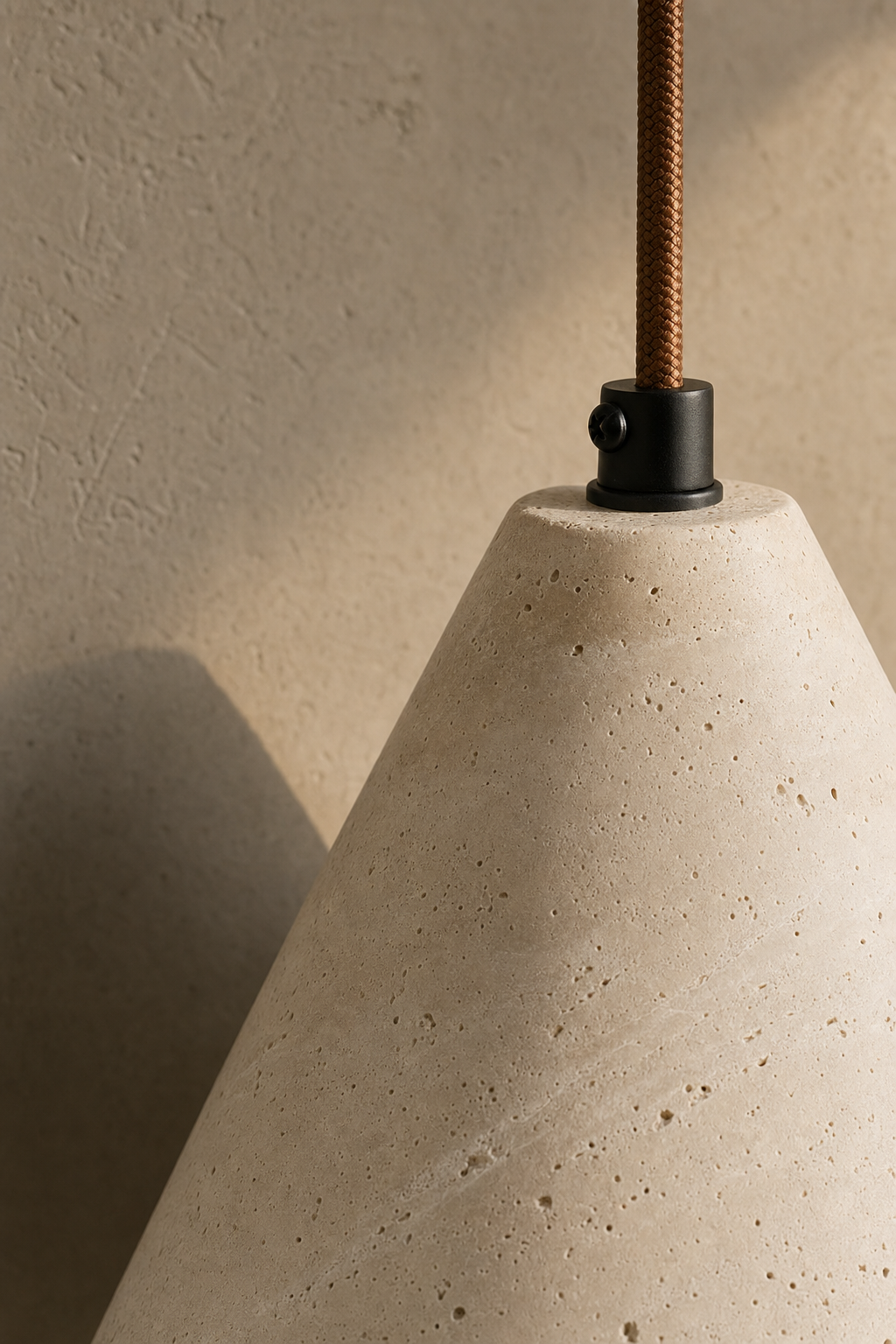 Abat-Jour Suspension en Travertin Design Nordique – Eira Éclat