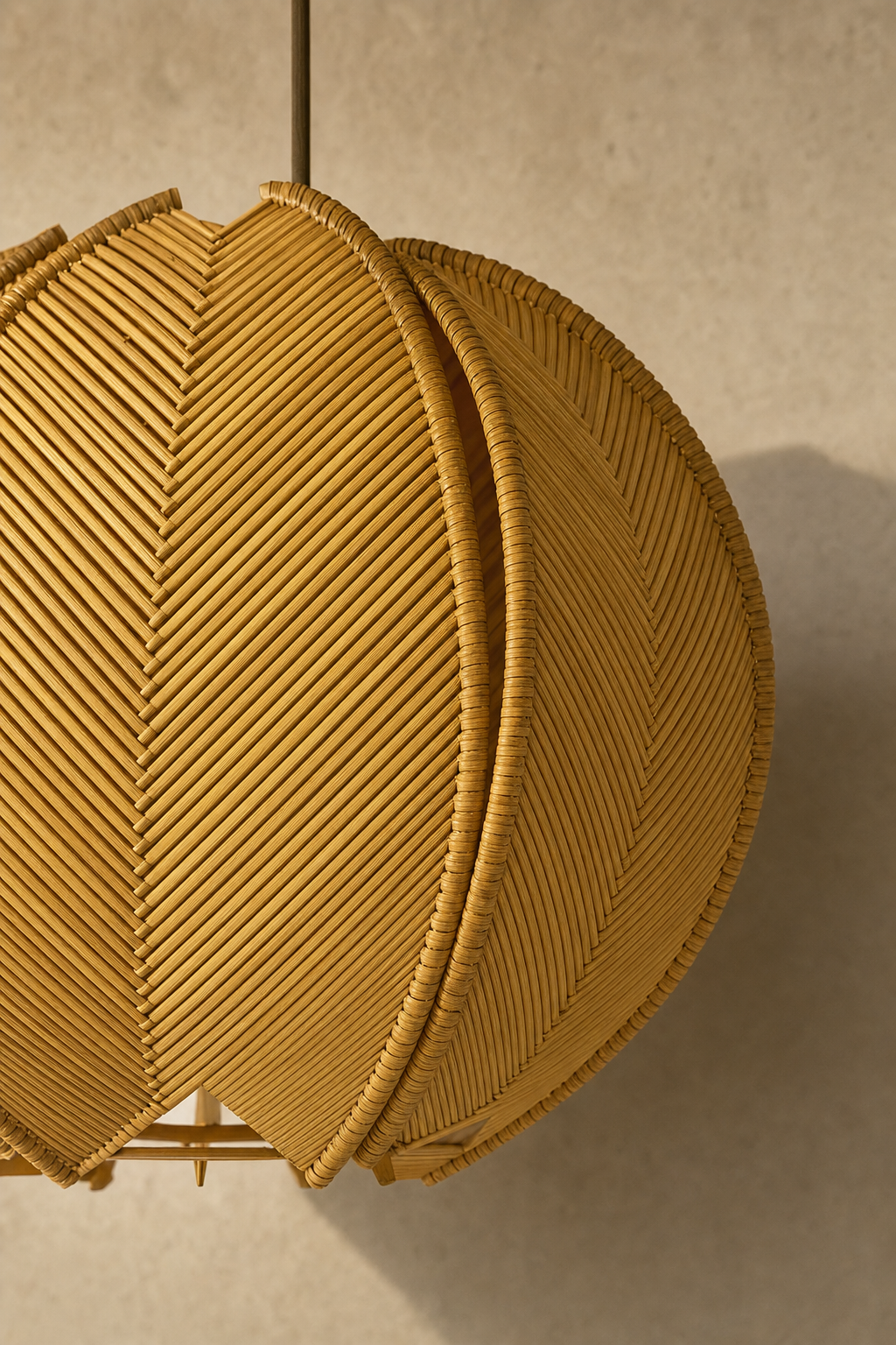 Abat-Jour Suspension en Bois Vintage – Kaia Sable