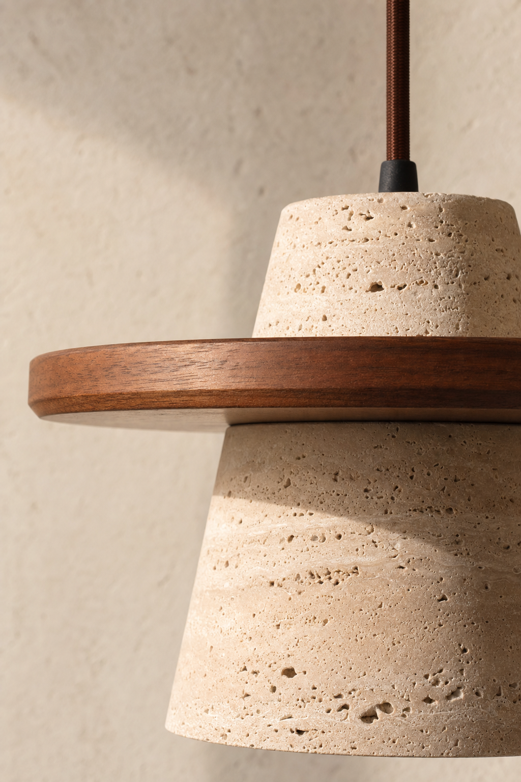Abat-Jour Suspension en Travertin Design – Alya Terra