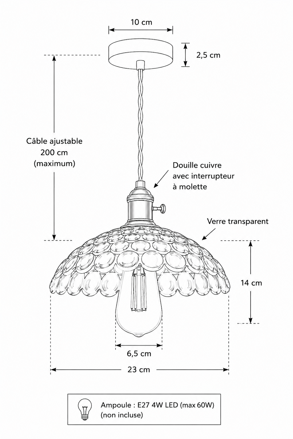 Abat-Jour Suspension Design Nordique – Elio Terra