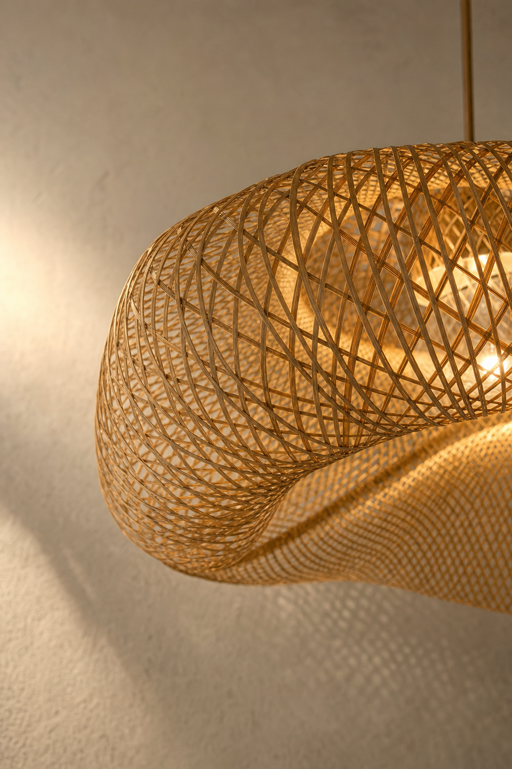 Abat-Jour Suspension en Bambou Vintage – Sora Halo