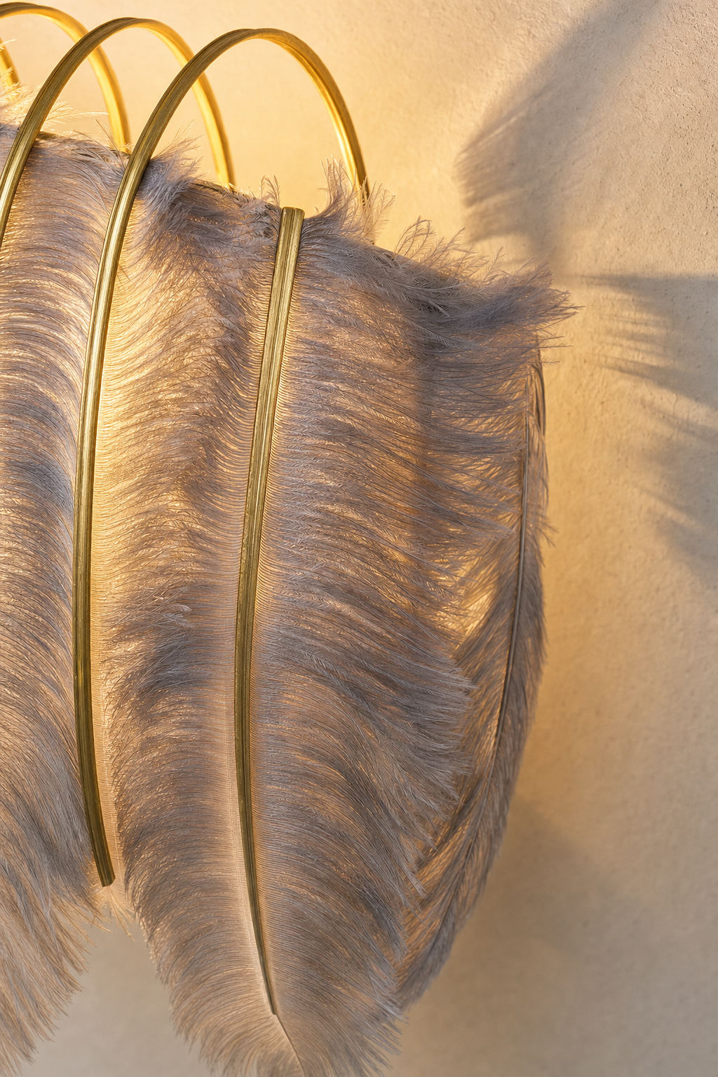 Abat-Jour Applique Murale en Plumes Original – Vela Sable