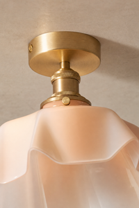 Abat-Jour Suspension en Verre Floral Beige – Celia Sable