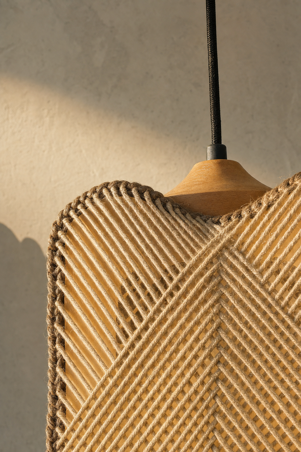 Abat-Jour Suspension en Bois Vintage – Alba Nova
