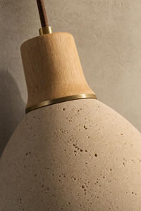 Abat-Jour Suspension en Travertin Wabi-Sabi – Yuna Nacre