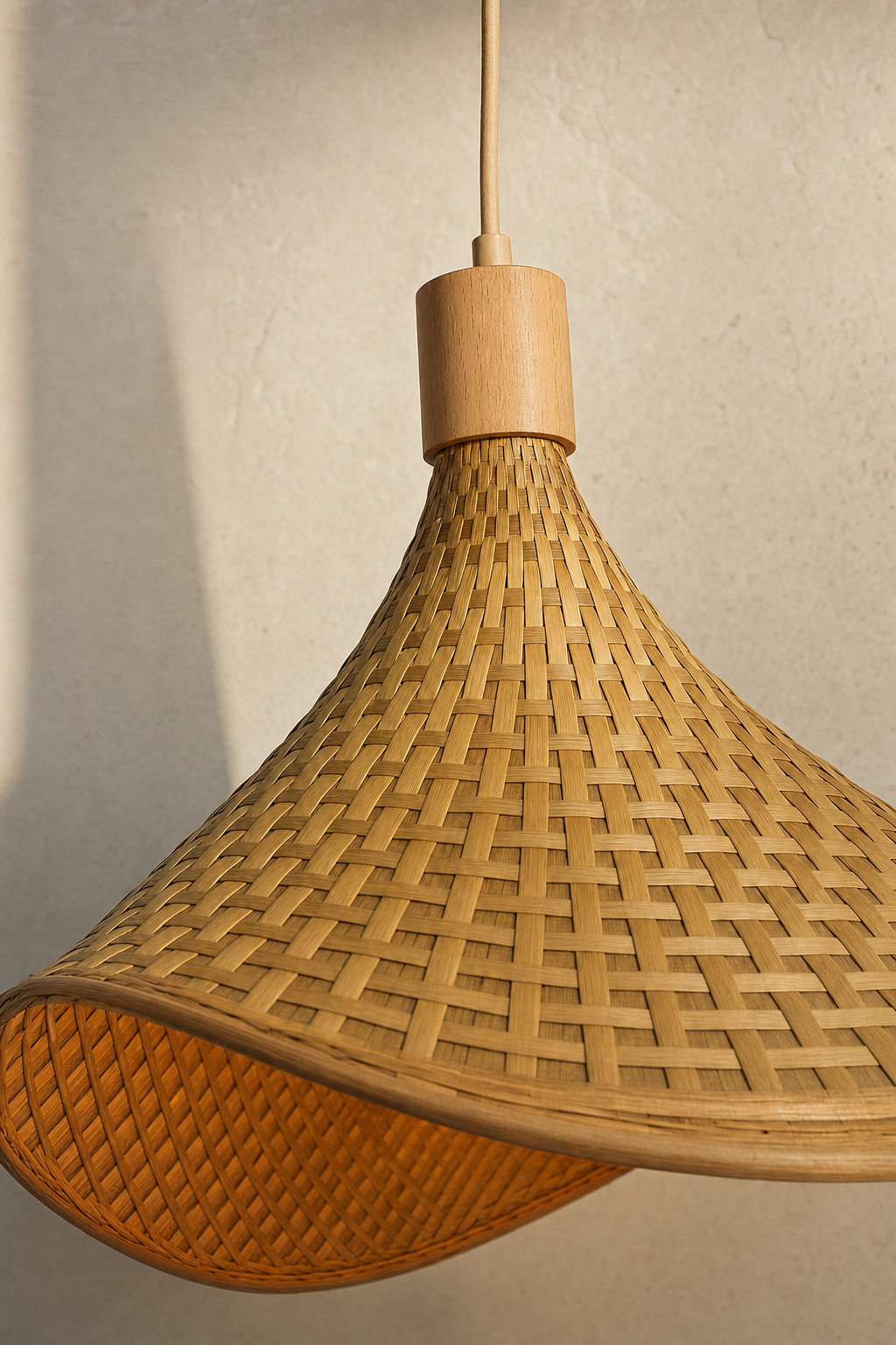 Abat-Jour Suspension en Rotin Design – Alba Sable