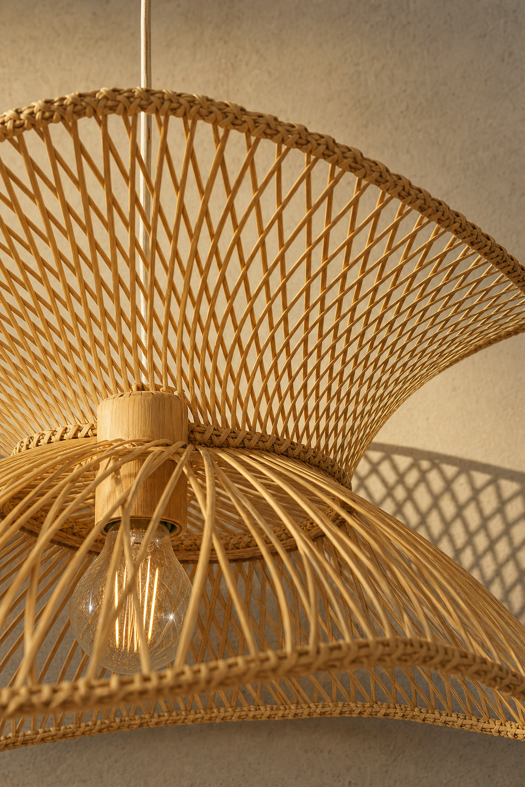 Abat-Jour Suspension en Rotin Design – Eira Lune