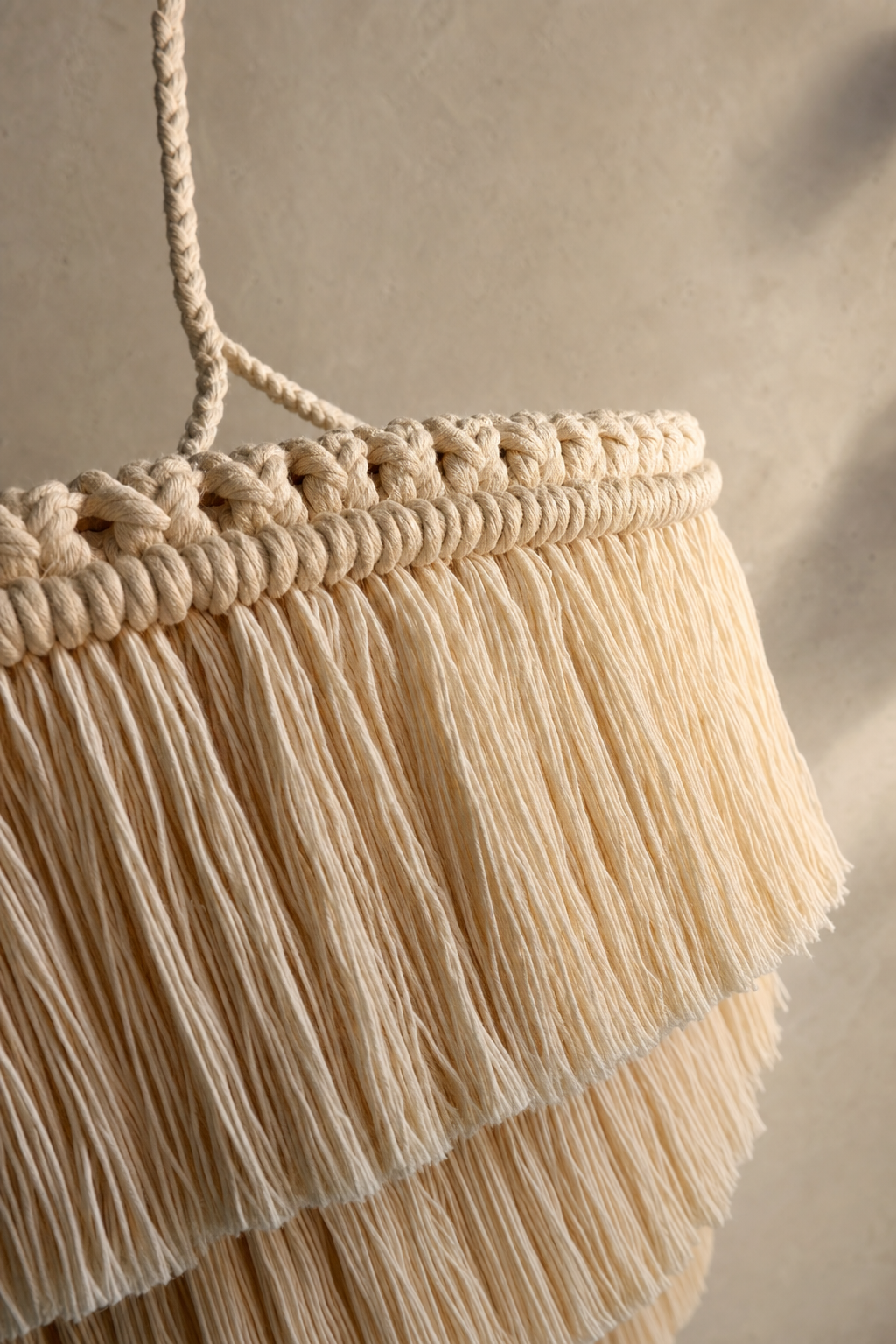 Abat-Jour Suspension en Macramé Bohème – Talia Sable