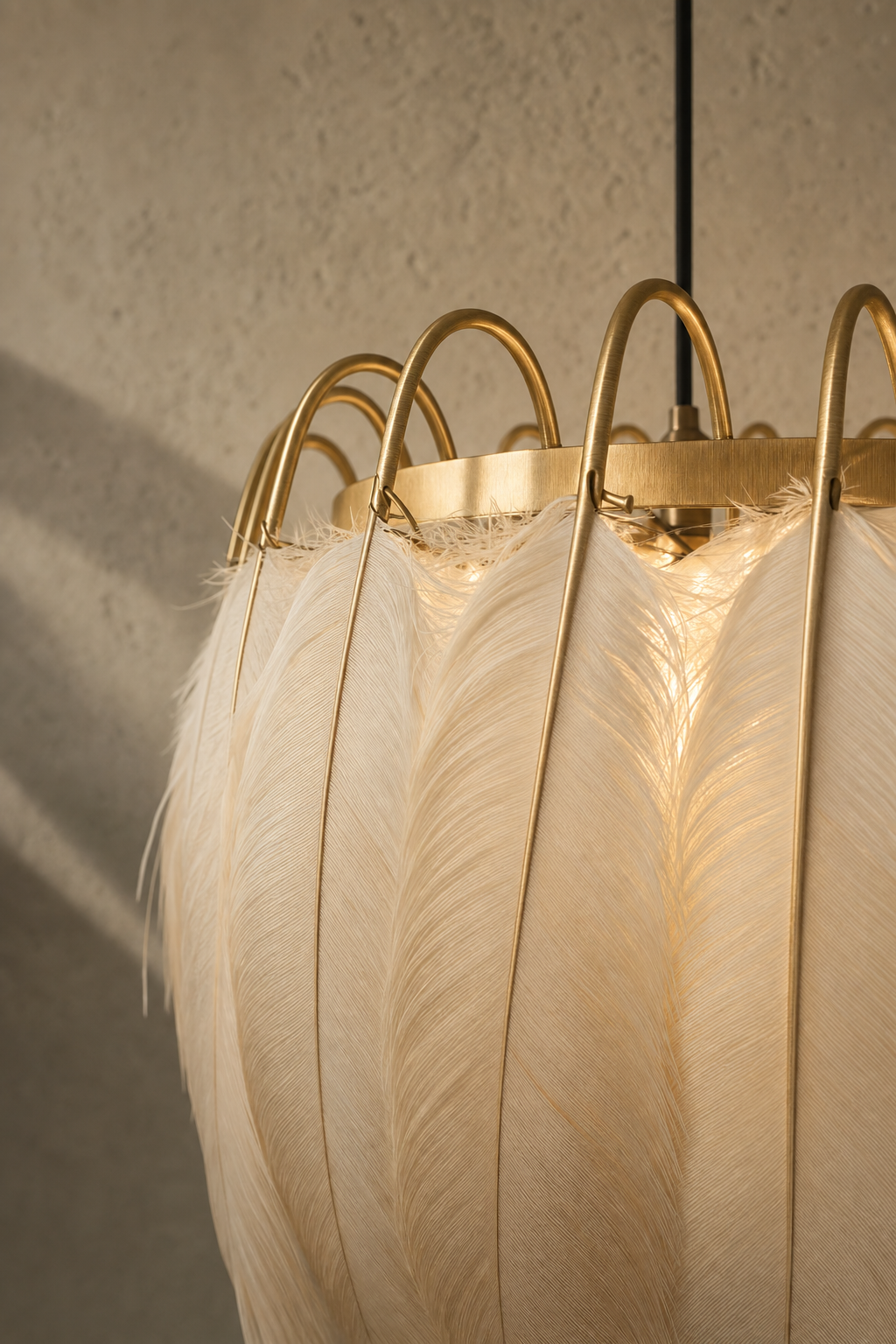 Abat-Jour Suspension en Plumes Design Nordique – Talia Rive
