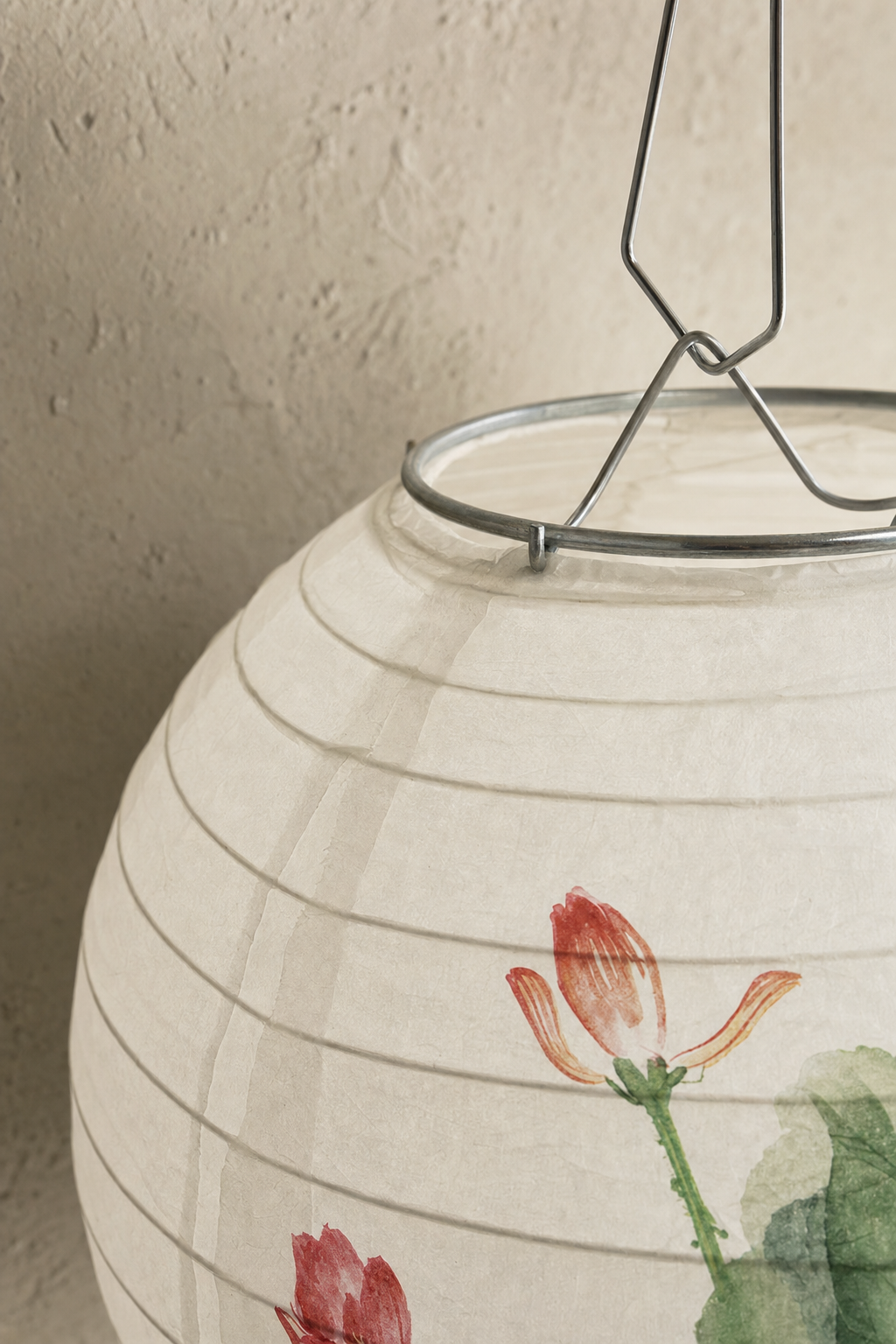 Abat-Jour Suspension en Papier Japonais Rond – Kaia Halo