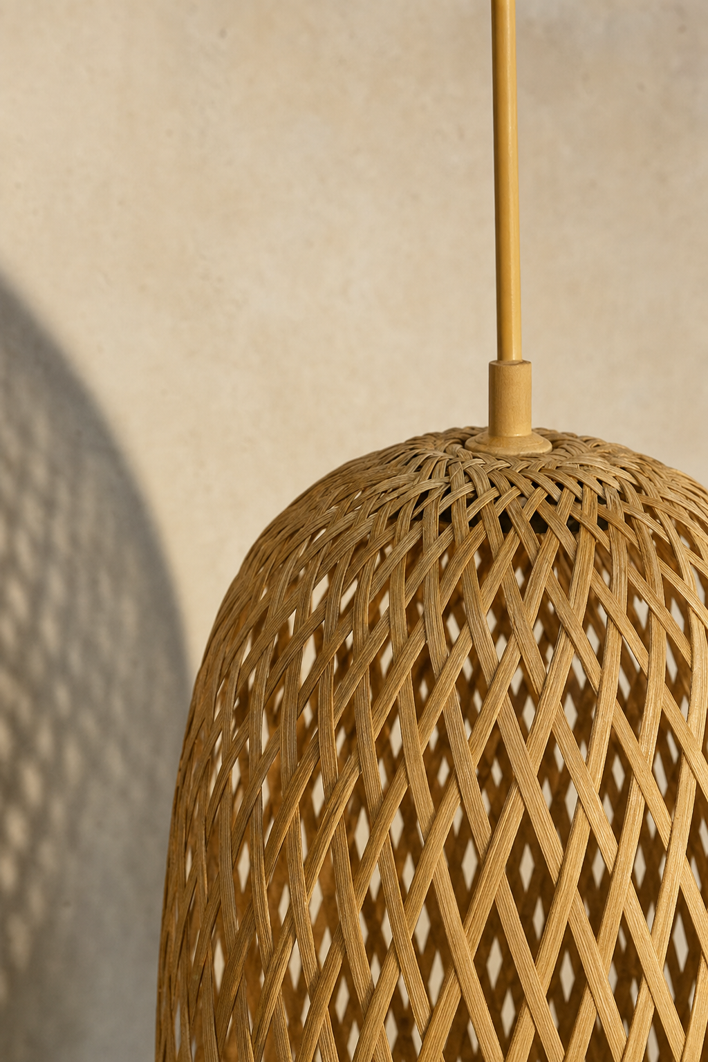 Abat-Jour Suspension en Rotin Design – Alba Nacre