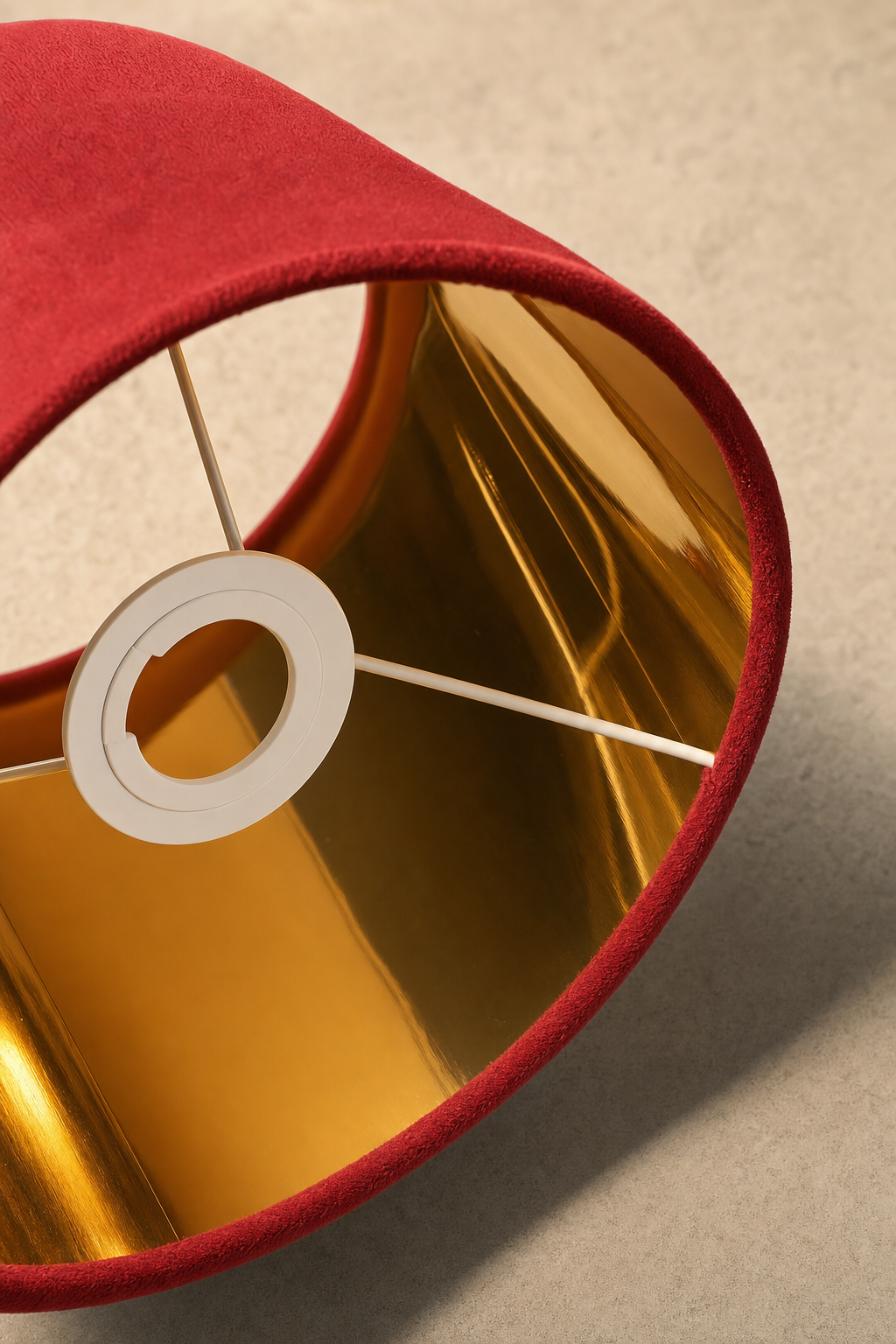 Abat-Jour Lampe de Chevet en Tissu Conique Rouge – Lena Rubi