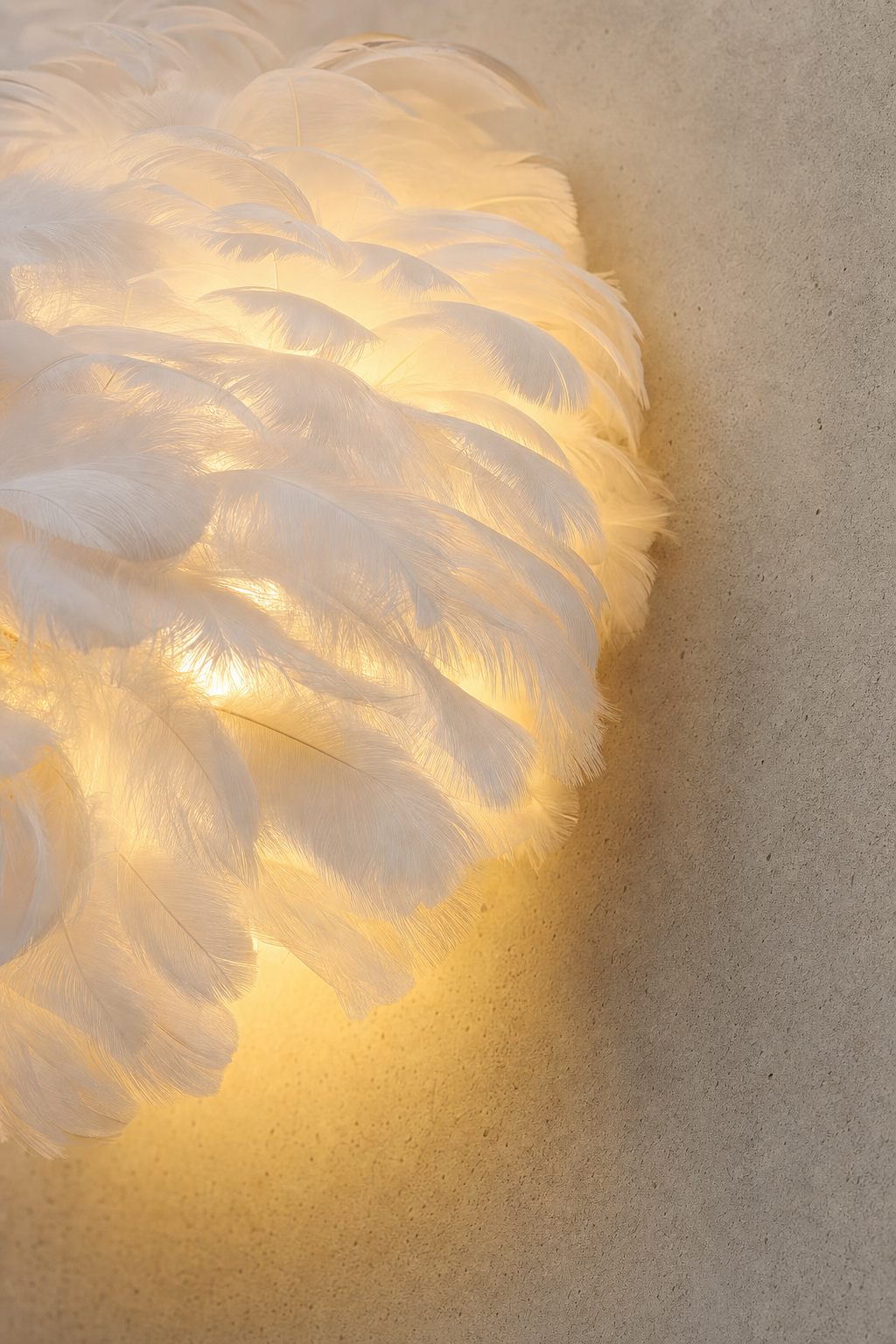Abat-Jour Applique Murale en Plumes Original Blanc – Nilo Rive