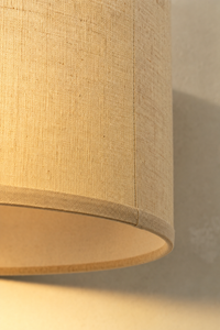 Abat-Jour Lampe sur Pied en Lin Design Beige – Nori Halo