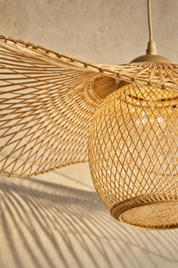 Abat-Jour Suspension en Rotin Wabi-Sabi – Nori Nacre