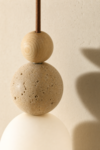 Abat-Jour Suspension en Travertin Wabi-Sabi – Yuna Sable