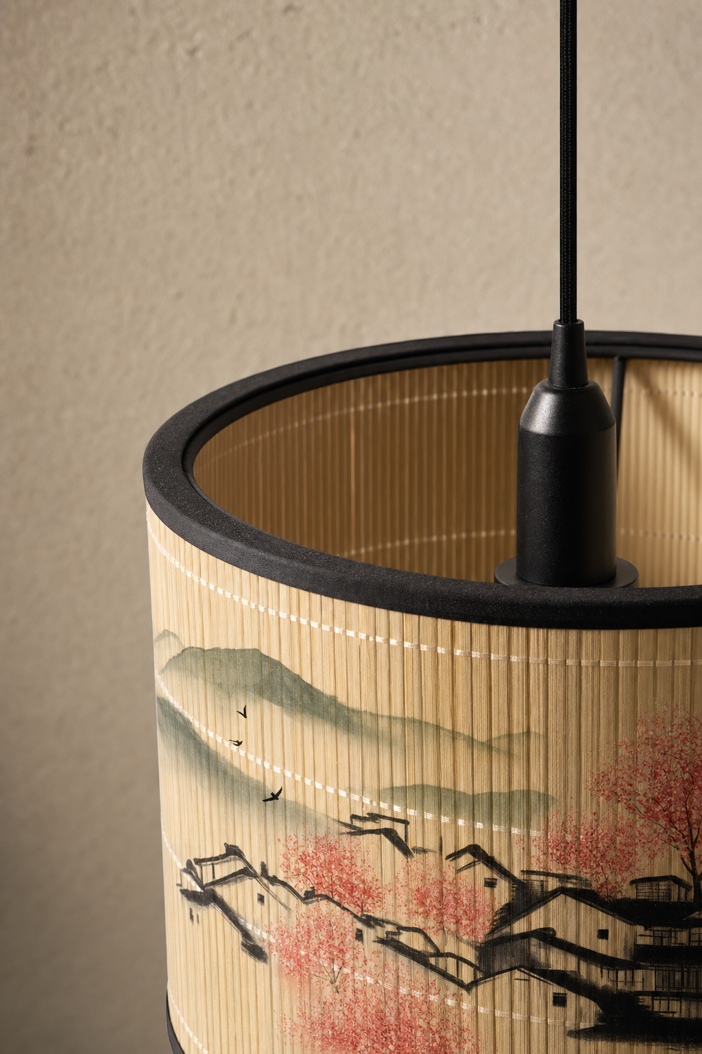 Abat-Jour Tambour en Bambou Vintage – Nara Louna