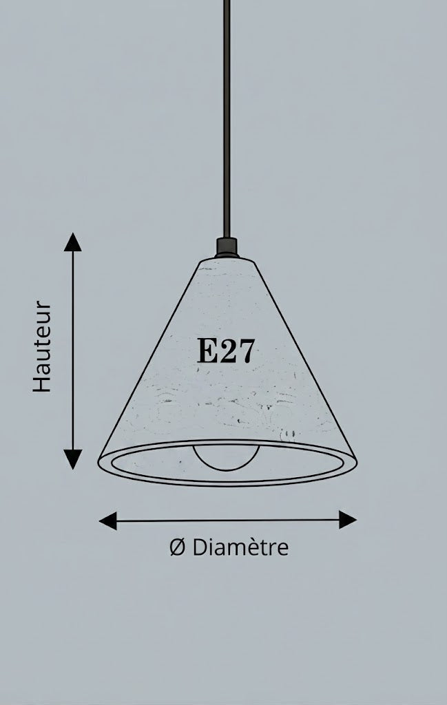Abat-Jour Suspension en Travertin Design Nordique – Eira Éclat