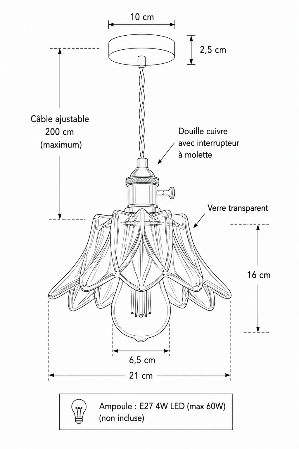 Abat-Jour Suspension Design Nordique – Roda Mila