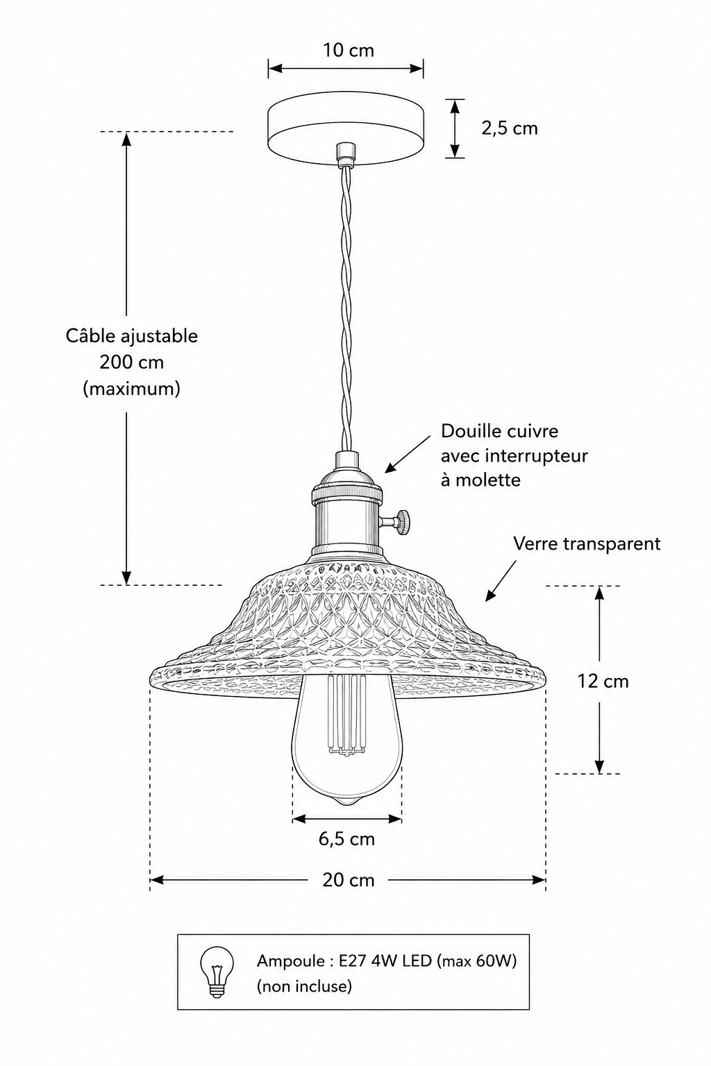 Abat-Jour Suspension Design Nordique – Elio Fulsa