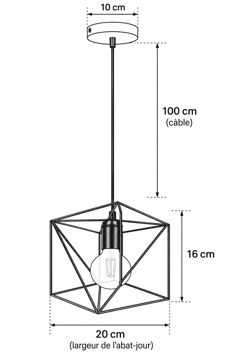 Abat-Jour Suspension en Métal Vintage – Luma Halo