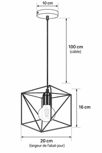 Abat-Jour Suspension en Métal Vintage – Luma Halo