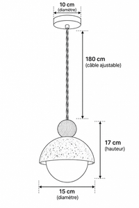 Abat-Jour Suspension en Travertin Wabi-Sabi – Vela Nova
