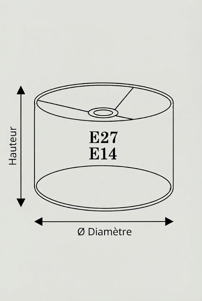 Abat-Jour Lampe de Chevet en Tissu Design Blanc Ovale – Zena Aube