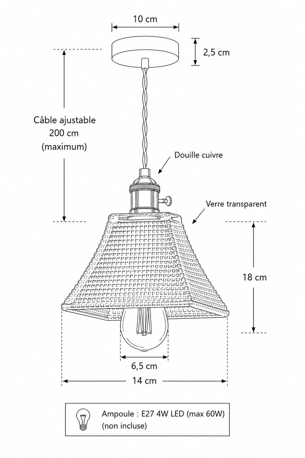 Abat-Jour Suspension Design Nordique – Sora Éclat