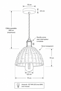 Abat-Jour Suspension Design Nordique – Elio Nacre