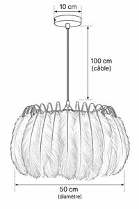 Abat-Jour Suspension en Plumes Design Nordique – Talia Rive