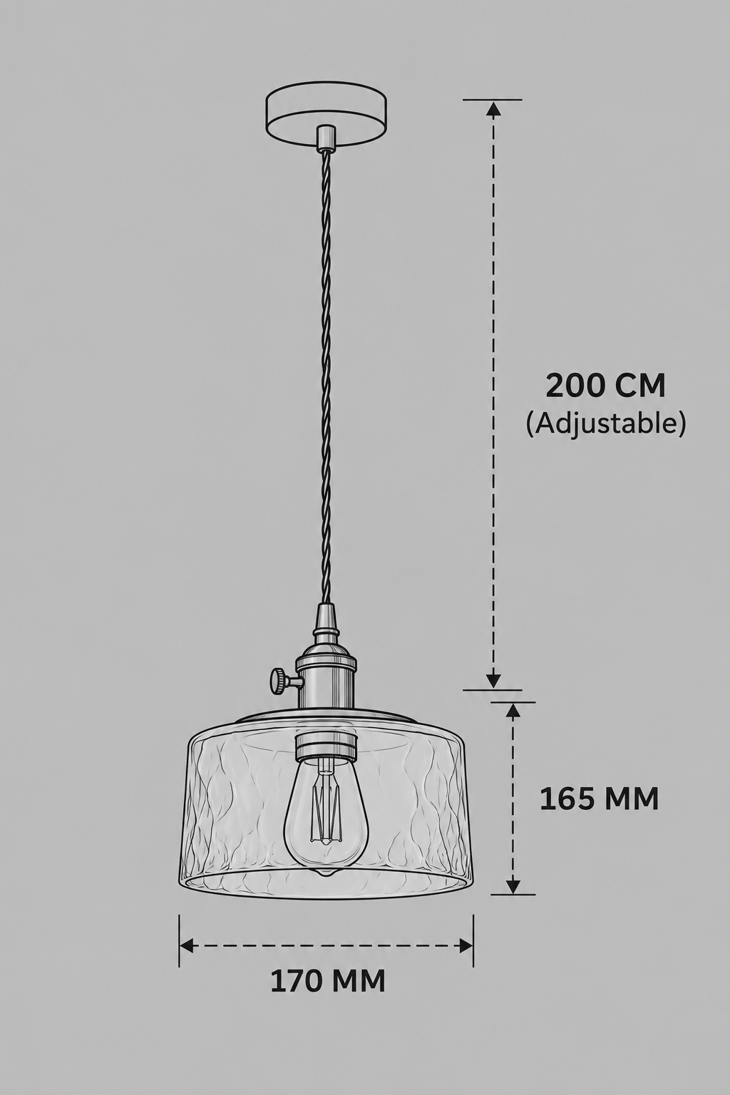 Abat-Jour Suspension en Verre Vintage Doré – Oria Terra