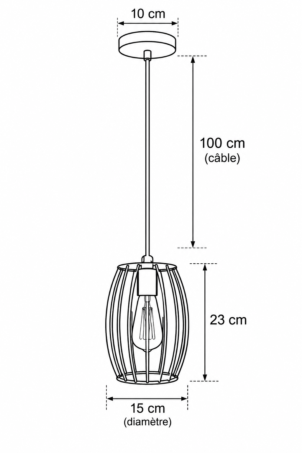 Abat-Jour Suspension en Métal Vintage – Luma Sable