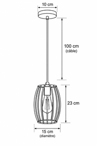 Abat-Jour Suspension en Métal Vintage – Luma Sable