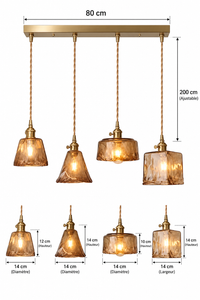 Abat-Jour Suspension en Verre Vintage Doré – Kaia Nova