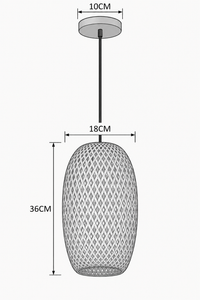 Abat-Jour Suspension en Rotin Design – Alba Nacre