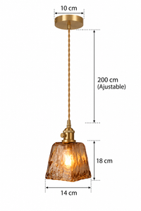 Abat-Jour Suspension en Verre Vintage Doré – Oria Halo