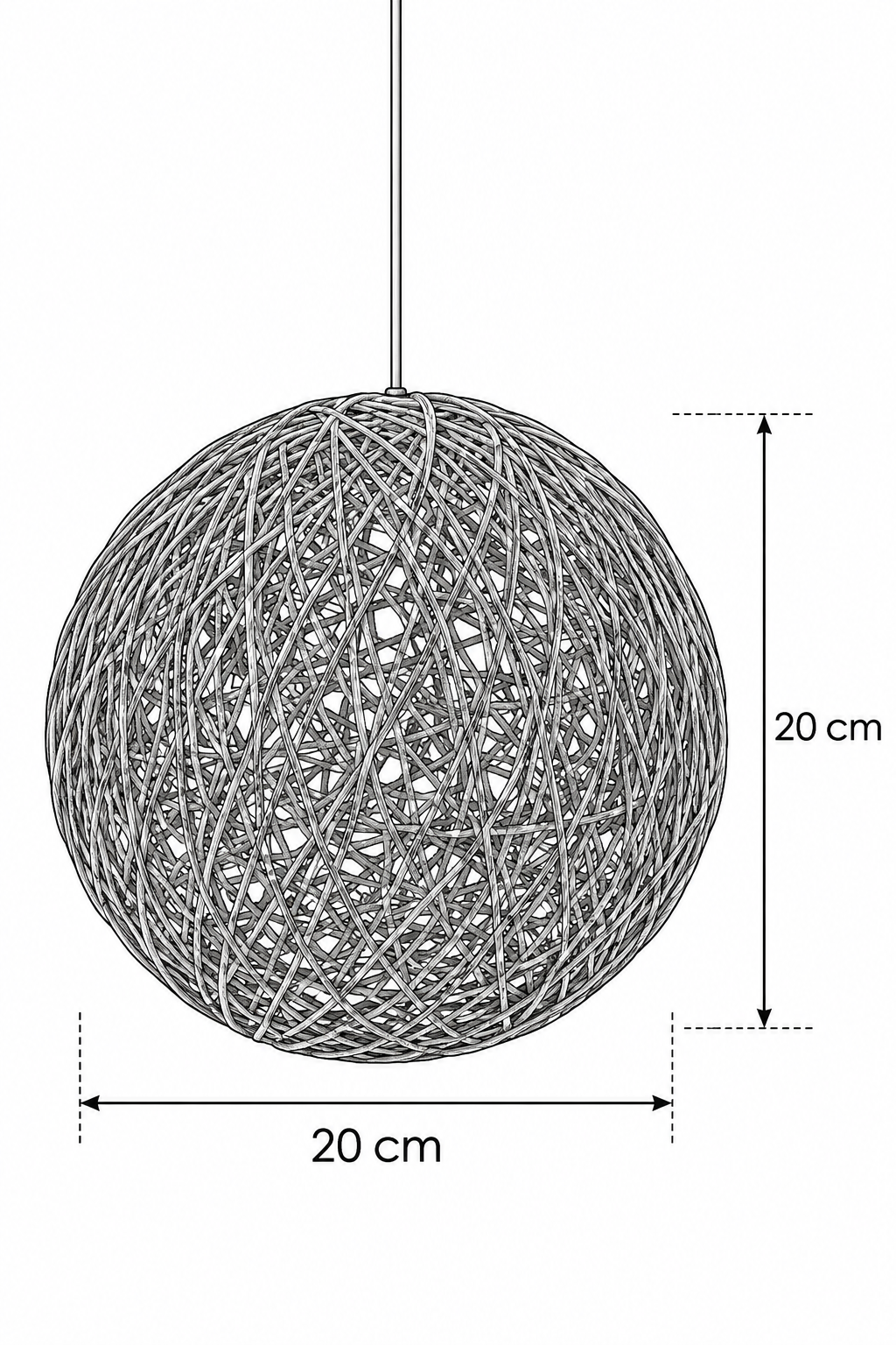 Abat-Jour Suspension en Rotin Design – Neria Aube