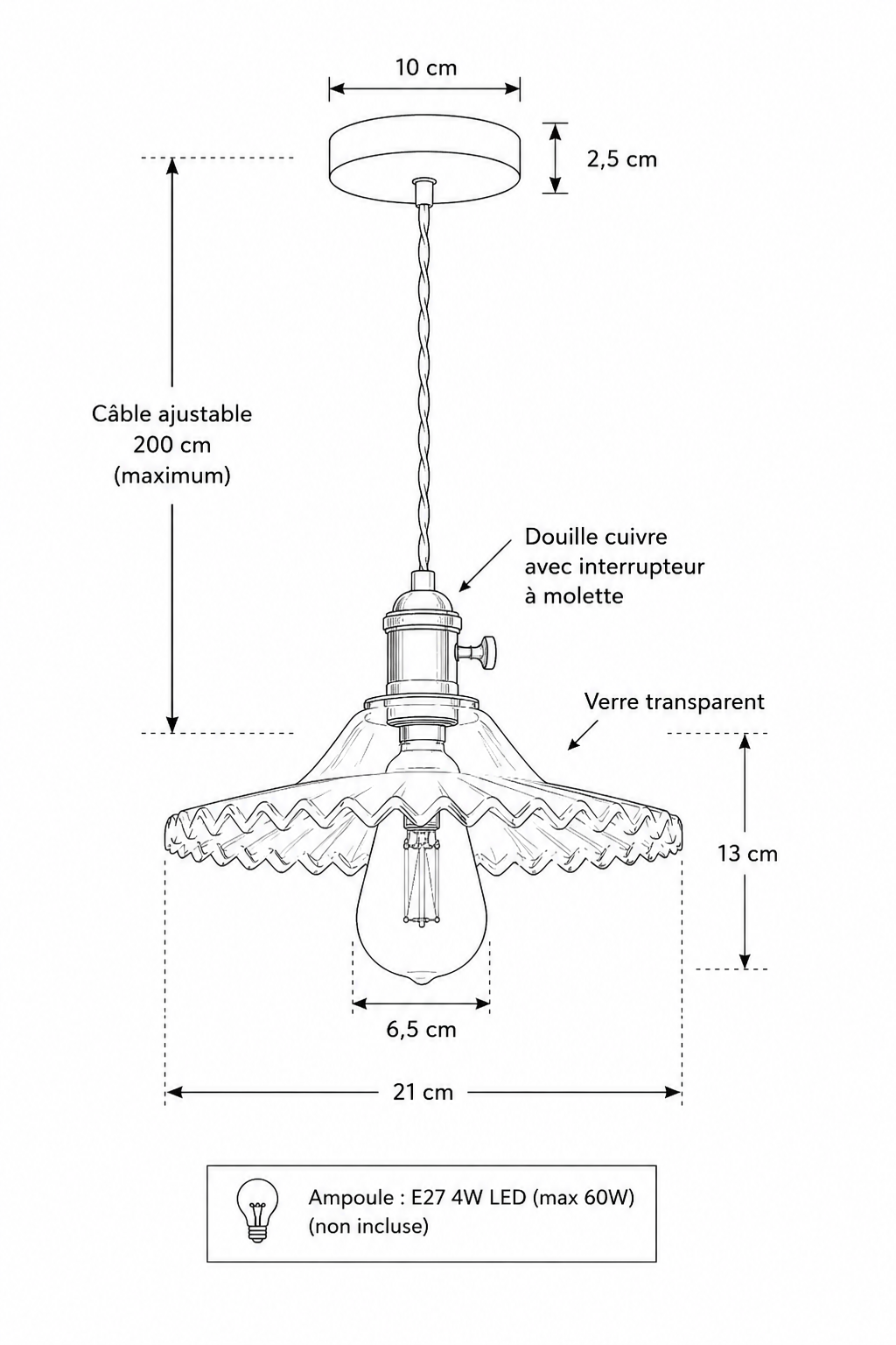 Abat-Jour Suspension Design Nordique – Elio Muse