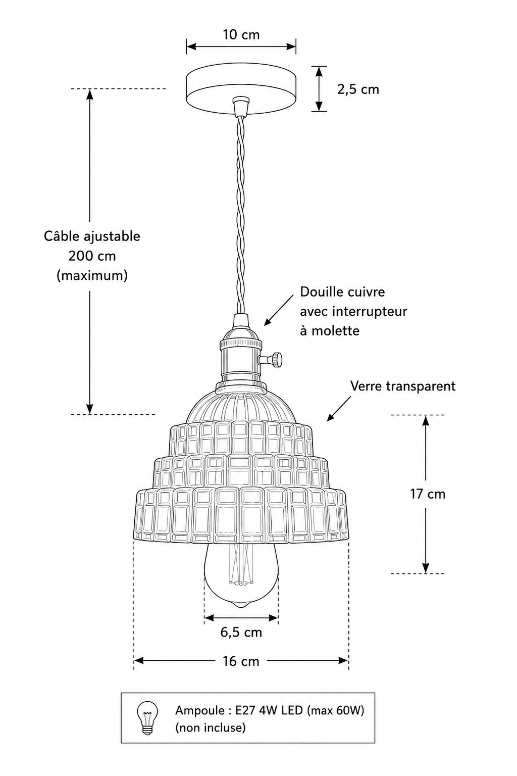 Abat-Jour Suspension Design Nordique – Elio Rive
