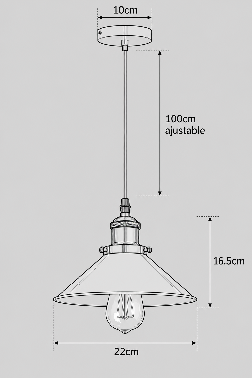 Abat-Jour Suspension Industriel – Alya Halo