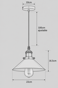 Abat-Jour Suspension Industriel – Alya Halo