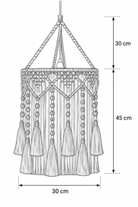 Abat-Jour Suspension en Macramé Bohème – Nova Sable