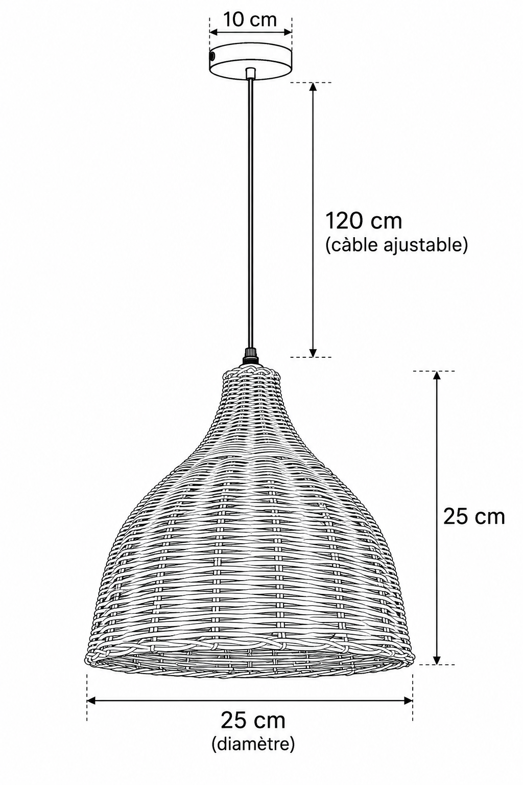 Abat-Jour Suspension en Rotin Design – Neria Nova