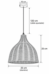 Abat-Jour Suspension en Rotin Design – Neria Nova
