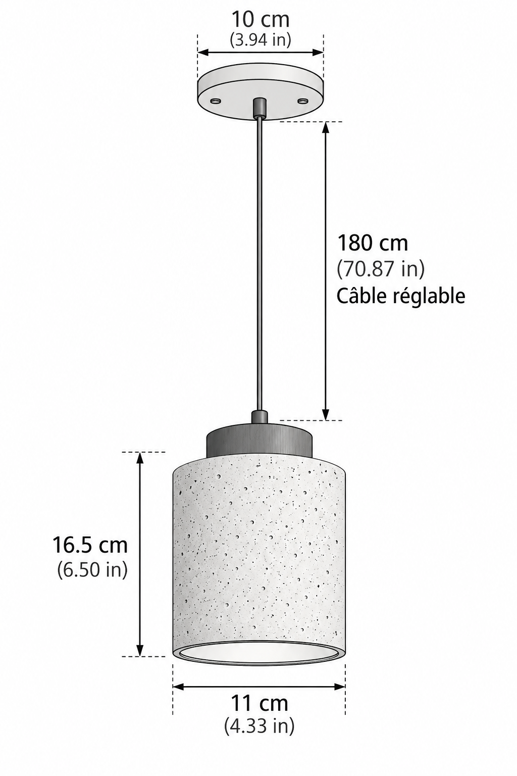 Abat-Jour Suspension en Travertin Wabi-Sabi – Yuna Halo
