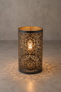 Abat-Jour Lampe de Chevet en Métal Vintage Cylindrique – Vela Nacre